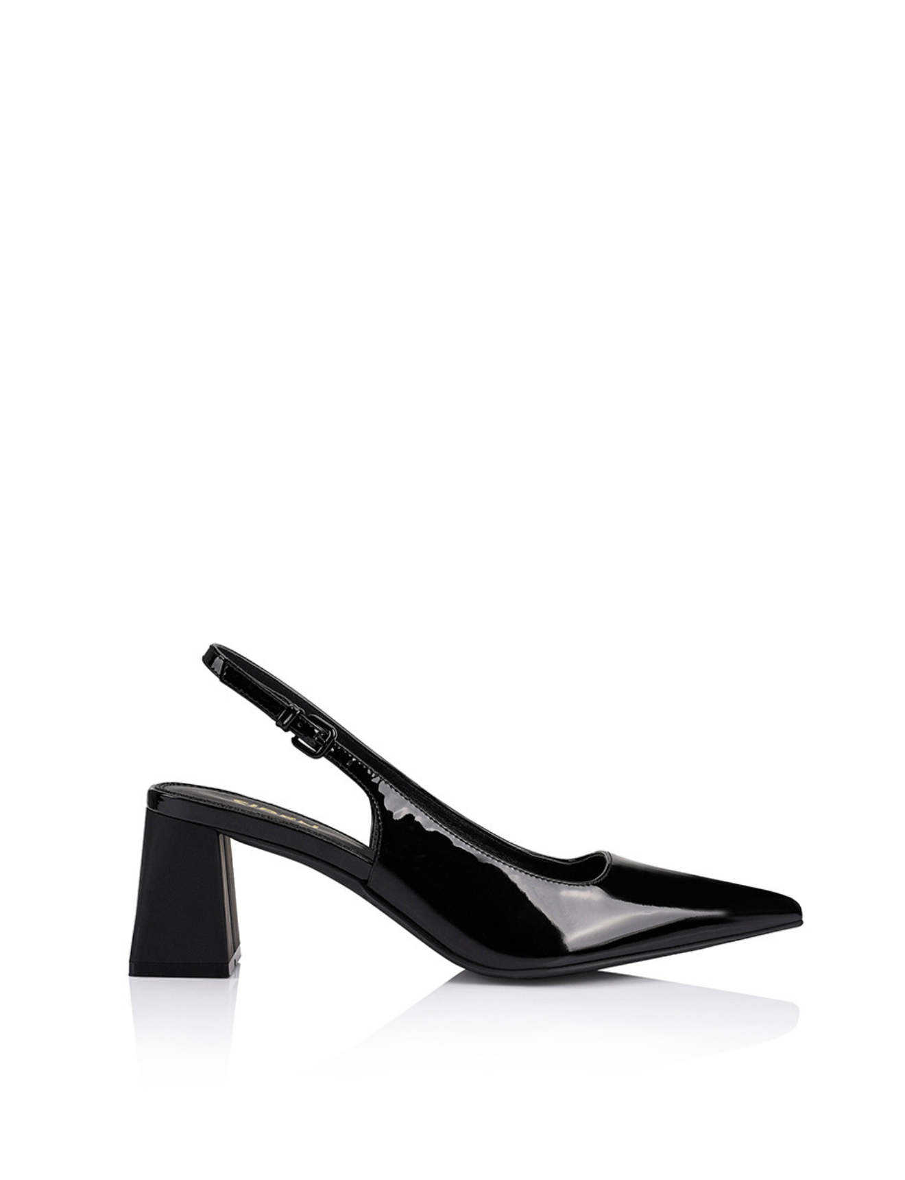 Yarra Pointed Toe Slingbacks - Black Patent Leather