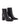 Womens Black leather ankle boot with inner zipper closure and subtle square toe shape