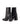 Womens Black leather ankle boot with inner zipper closure and subtle square toe shape