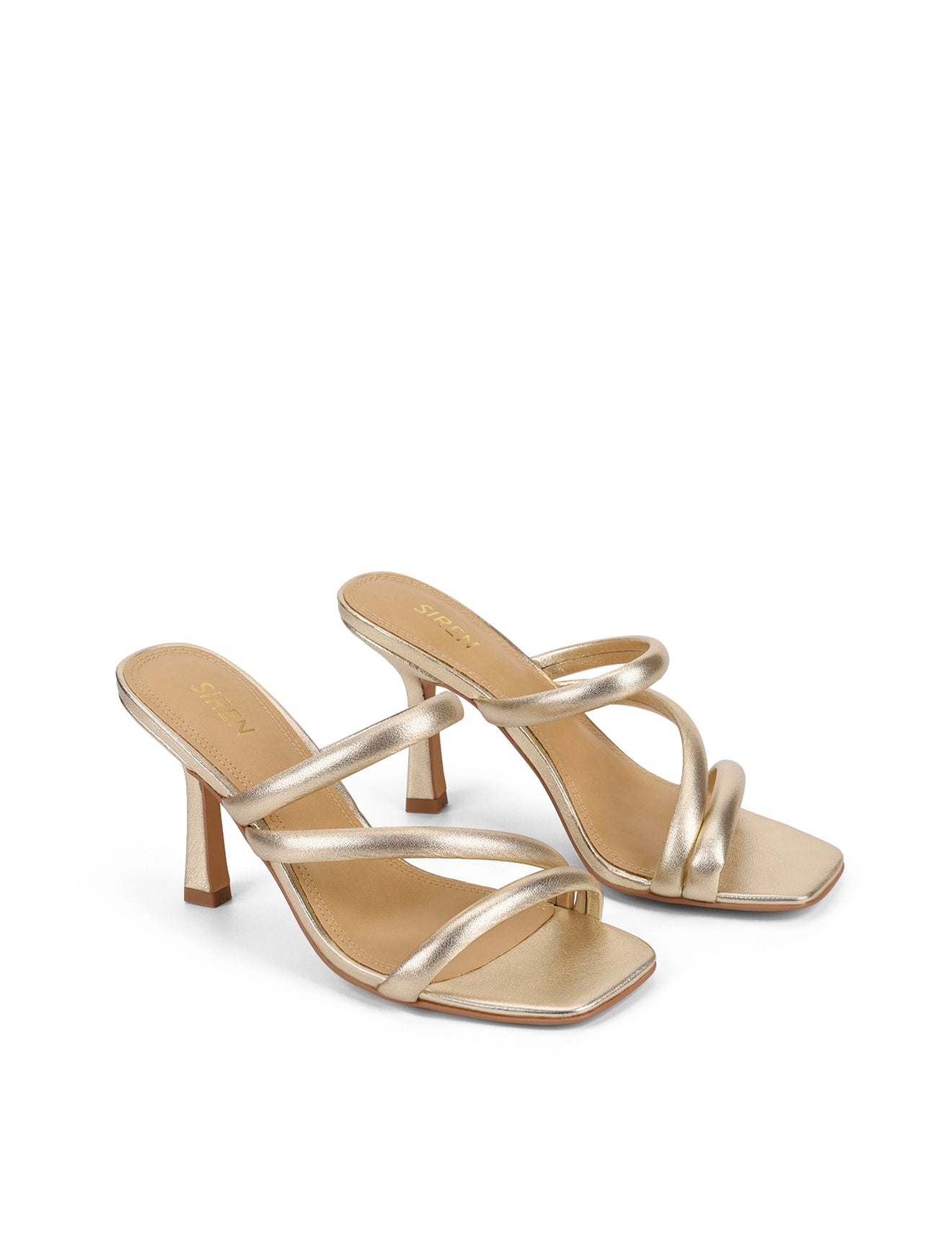 Spence Heeled Sandals - Gold Metallic Leather