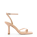 Women's nude leather high heel stiletto sandal