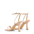 Women's nude leather high heel stiletto sandal