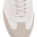 Women's white leather lace up sneaker 