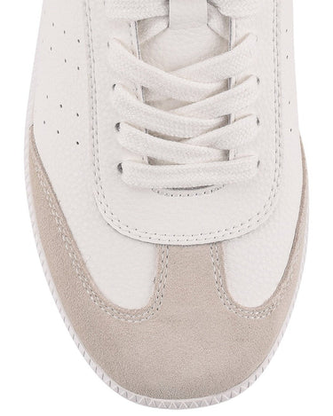 Women's white leather lace up sneaker 