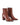 Women's rust leather high heeled ankle fashion boot