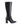 Women's black leather tall heeled fashion boots