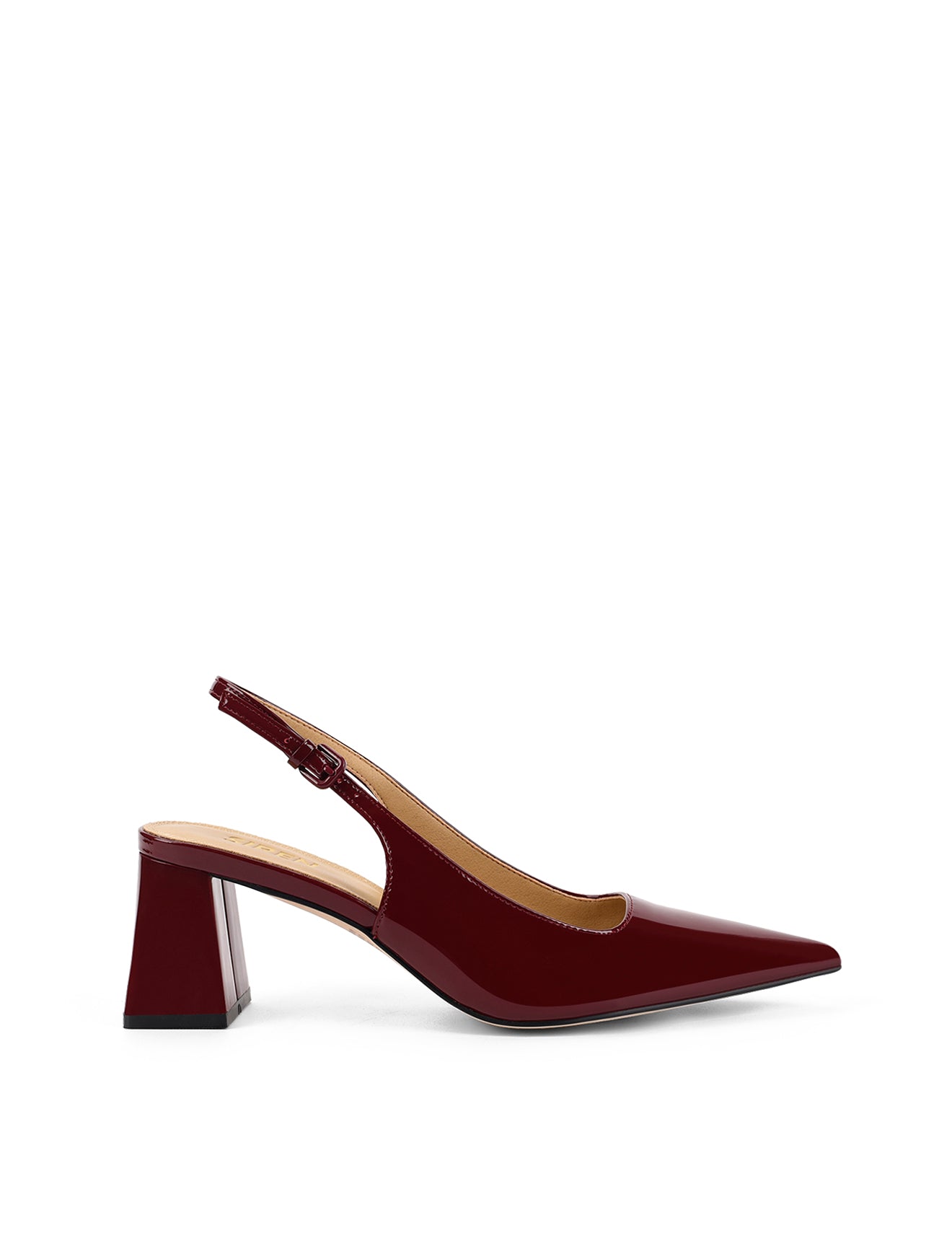 Yarra Pointed Toe Slingbacks - Red Wine Patent Leather