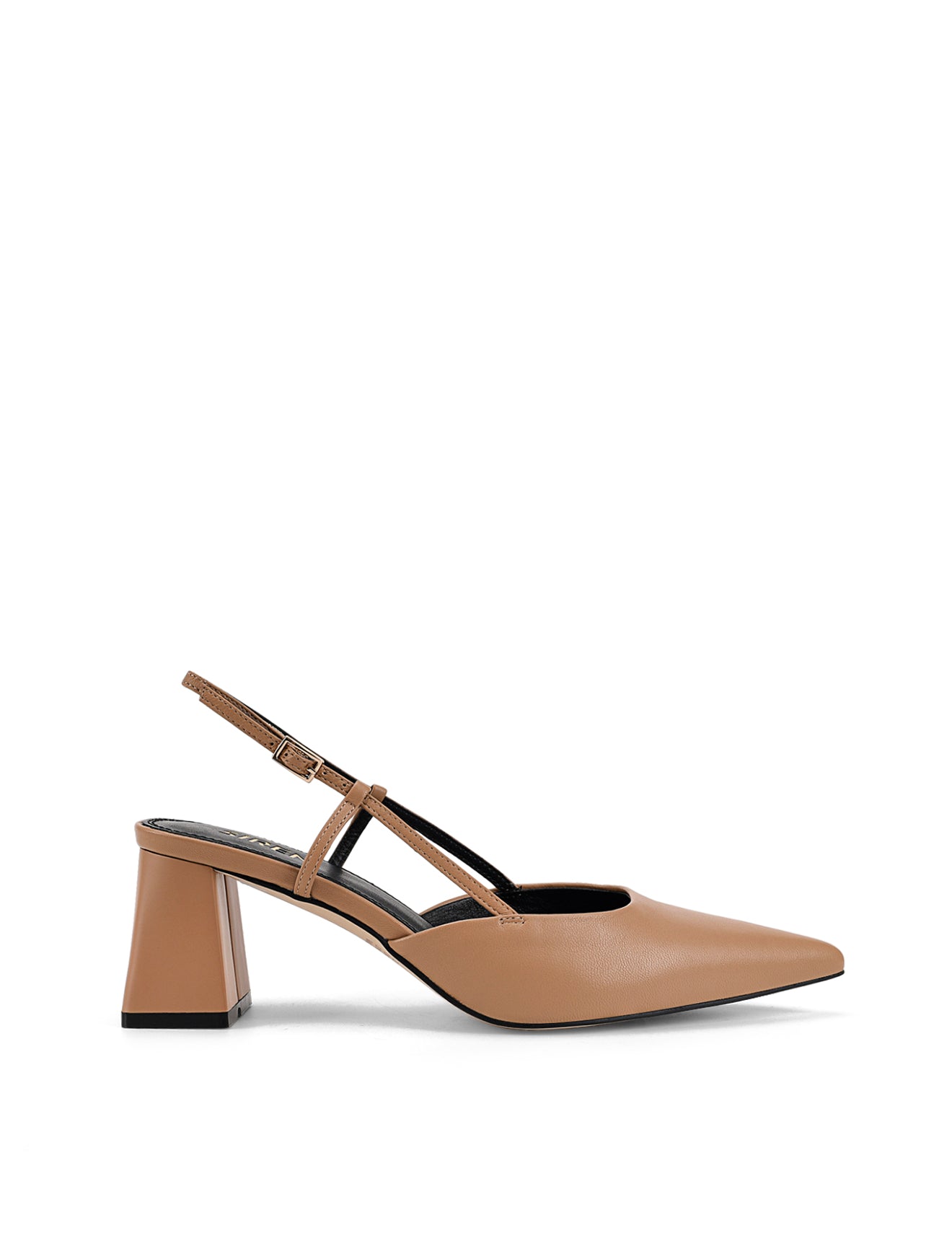 Yasmine Slingback Heels - Almond Tan Leather