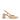 Women's block heel slingback with pointed toe in natural raffia and tan leather
