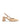 Women's block heel slingback with pointed toe in natural raffia and tan leather