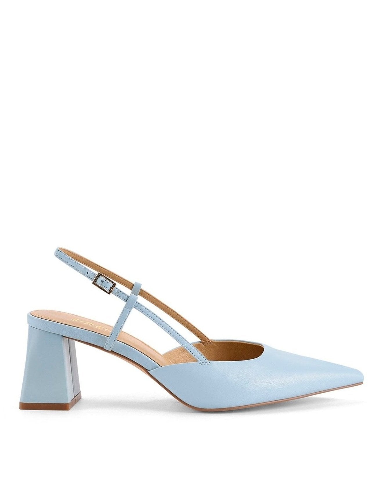 Yasmine Slingback Heels - Pale Blue Leather – Siren Shoes