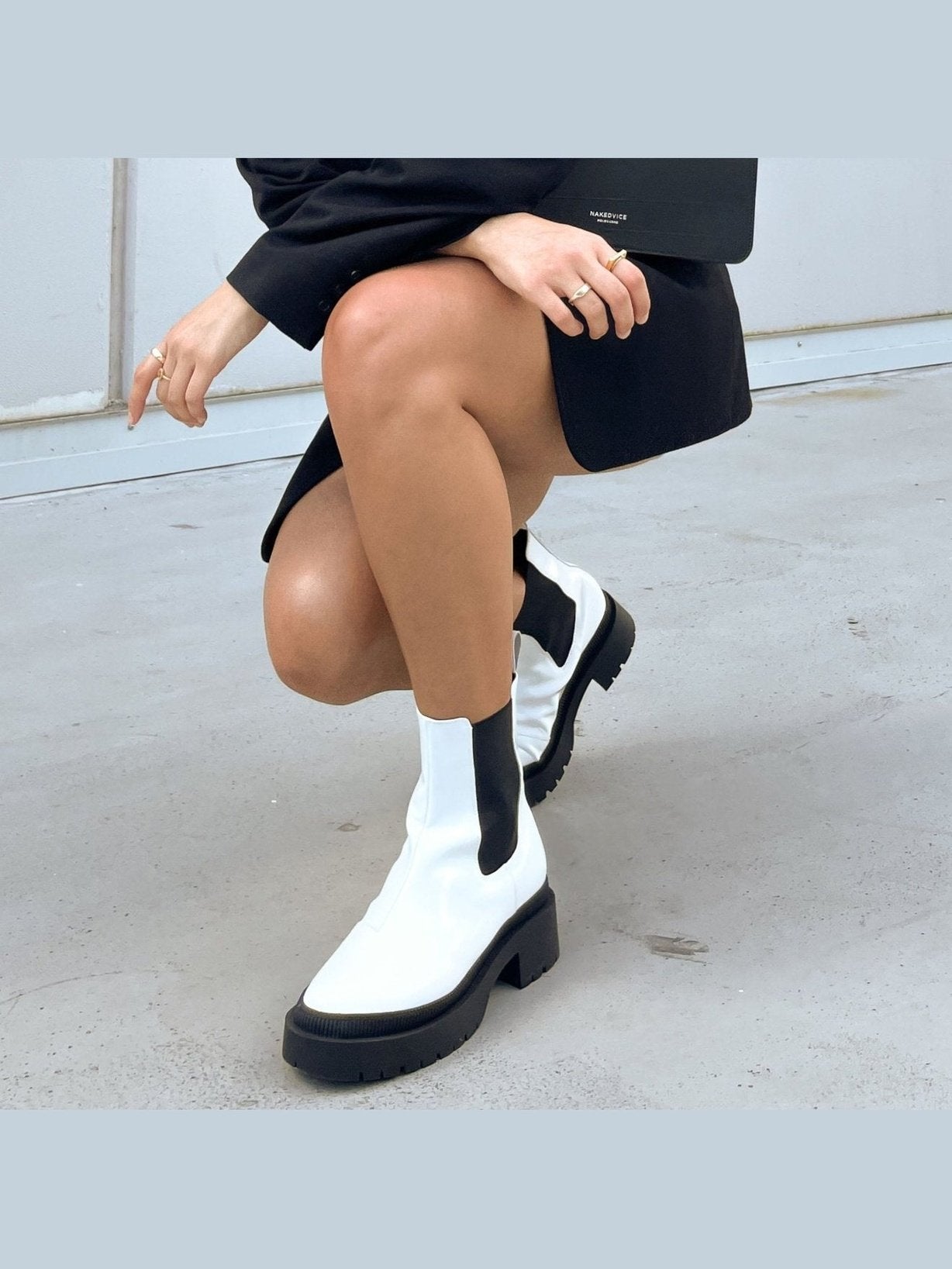 Orielly Combat Chunky Boots - White Box